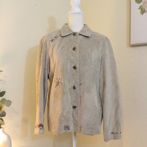 Chico's southwestern 100% leather Jacket!